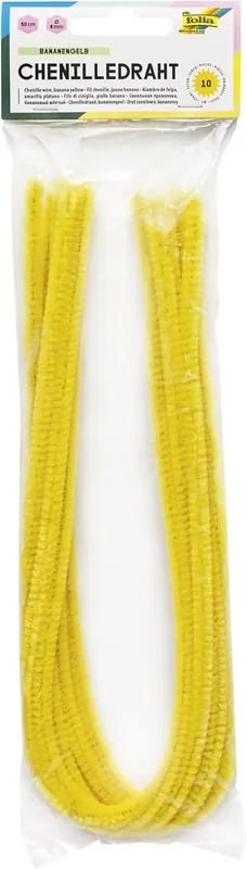 Angebot Pfeifenputzer-Chenilledraht, bananengelb, 10 Stück, 8 mm, 50 cm