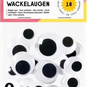Wackelaugen MIX SIZE M, 18 selbstklebende Kulleraugen in 4 Größen Neu