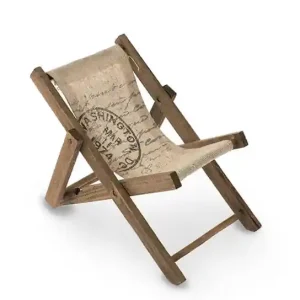 Schneller Versand Deko-Mini Liegestuhl aus Holz - Braun, 19,5x10x1 cm