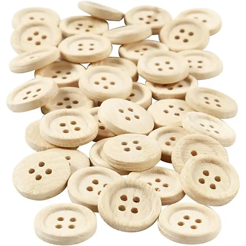 Holzknöpfe, Ø 18mm, 4-loch, 40 Stück Heute Kaufen