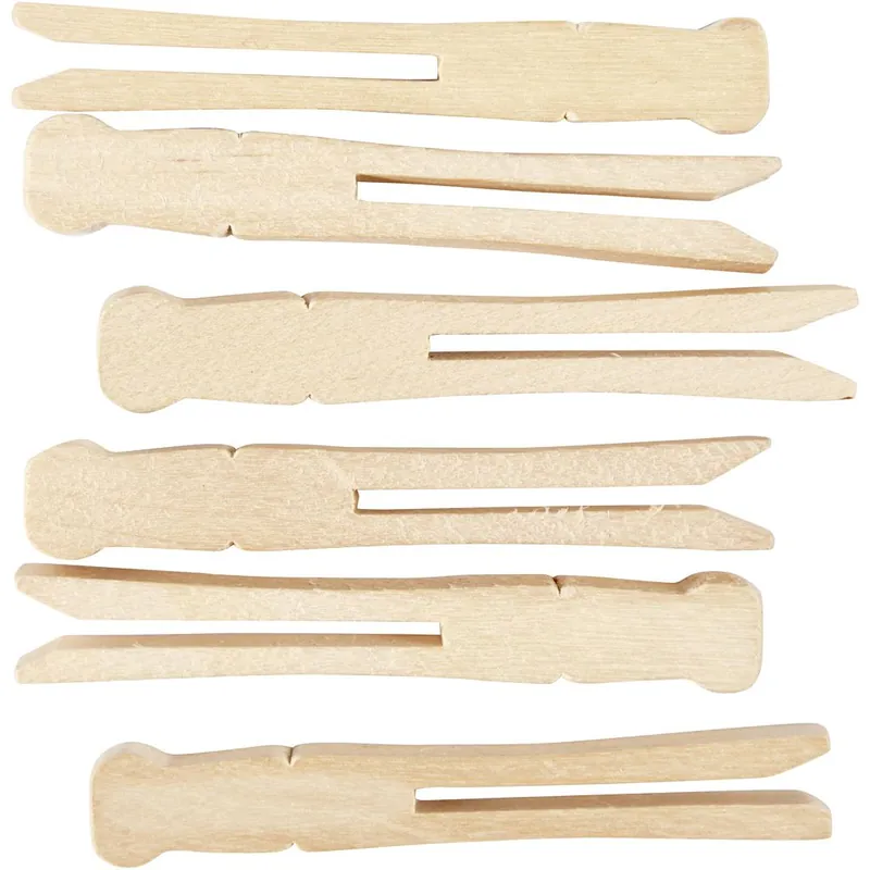 Flache Wäscheklammern, 6 Stück Exklusiv