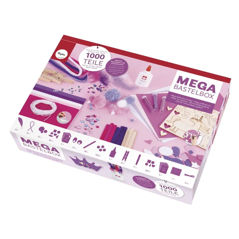 Limited Edition Mega-Bastelbox Unicorn 1.000 Teile weiß/pink/lila Töne