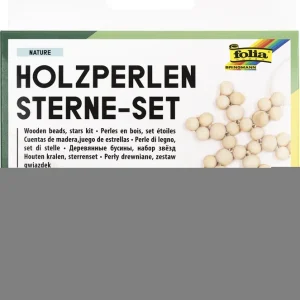 Preisknaller Holzperlen-Sterne-Set "Natur" 161 Teile