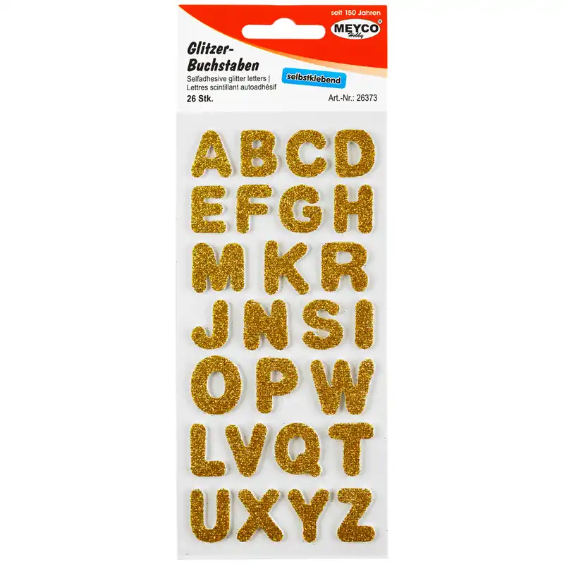 ABC Sticker, Glitter-gold, 2mm stark, 2cm hoch Top-Angebot