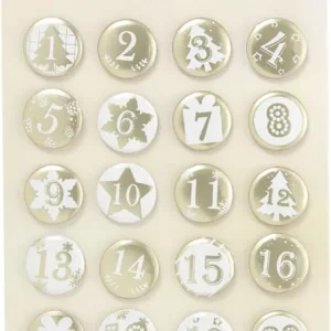Bestseller Adventskalender "Buttons PERLMUTT", aus Blech, 1 - 24