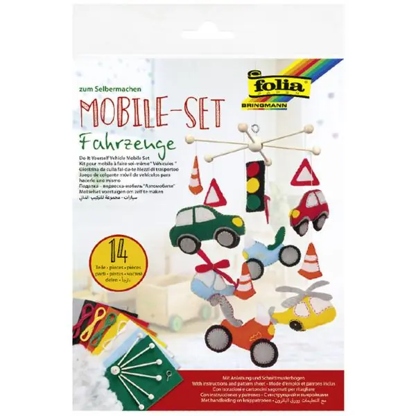 Fahrzeuge Mobile-Bastelset, 14 Teile Handgefertigt