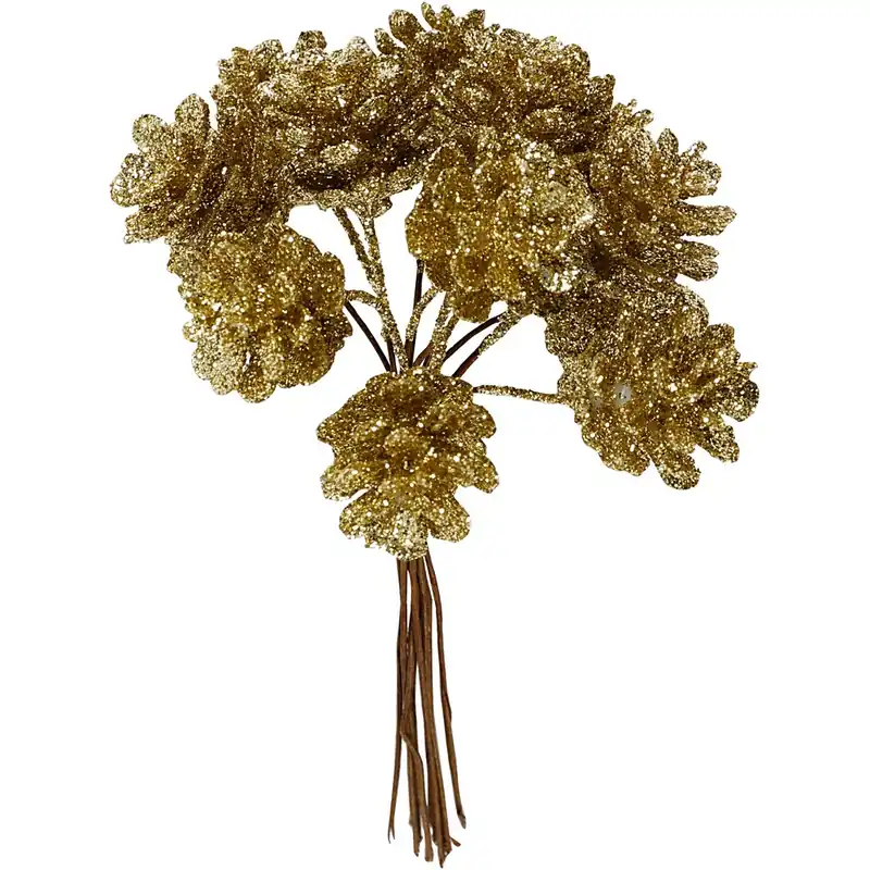 Deco-Stecker Zapfen, 20 mm, Gold, 12Stck. Schneller Versand