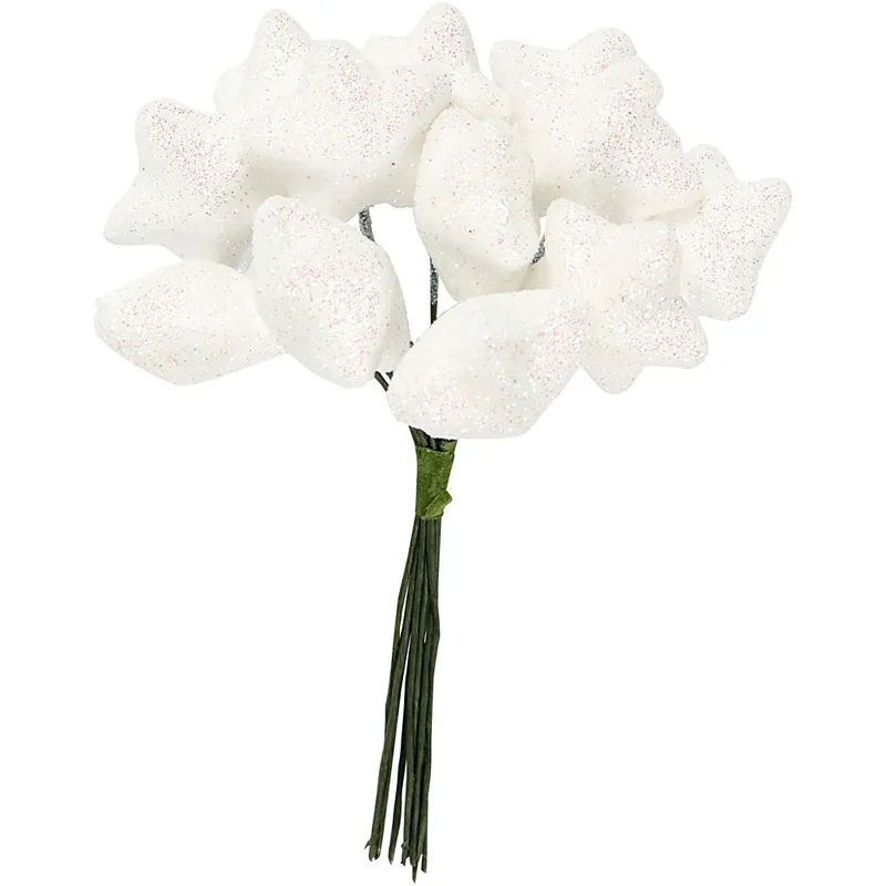 Sonderaktion Deco-Stecker Stern, 25 mm, Weiß, 12Stck.