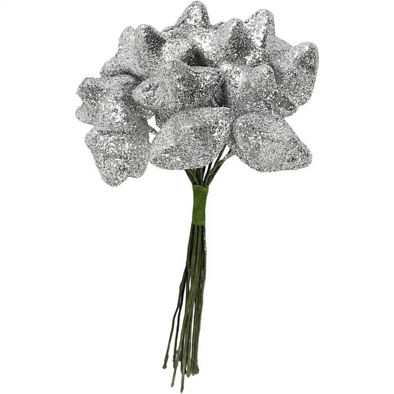 Kostenloser Versand Deco-Stecker Stern, 25 mm, Silber, 12Stck.