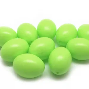 Kunststoff-Eier / Plastikei, 6 cm, 10 Stück, hellgrün Rabatt