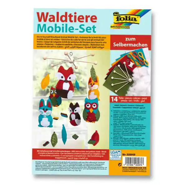 Waldtiere Mobile-Bastelset, 14 Teile Schnäppchen