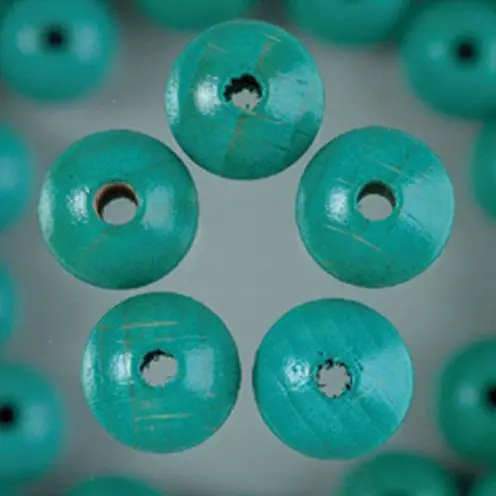 Versand Am Gleichen Tag Holzperlen 10mm, 53 Stück - türkis