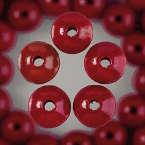 Versand Am Gleichen Tag Holzperlen 14mm, 18 Stück - dunkelrot