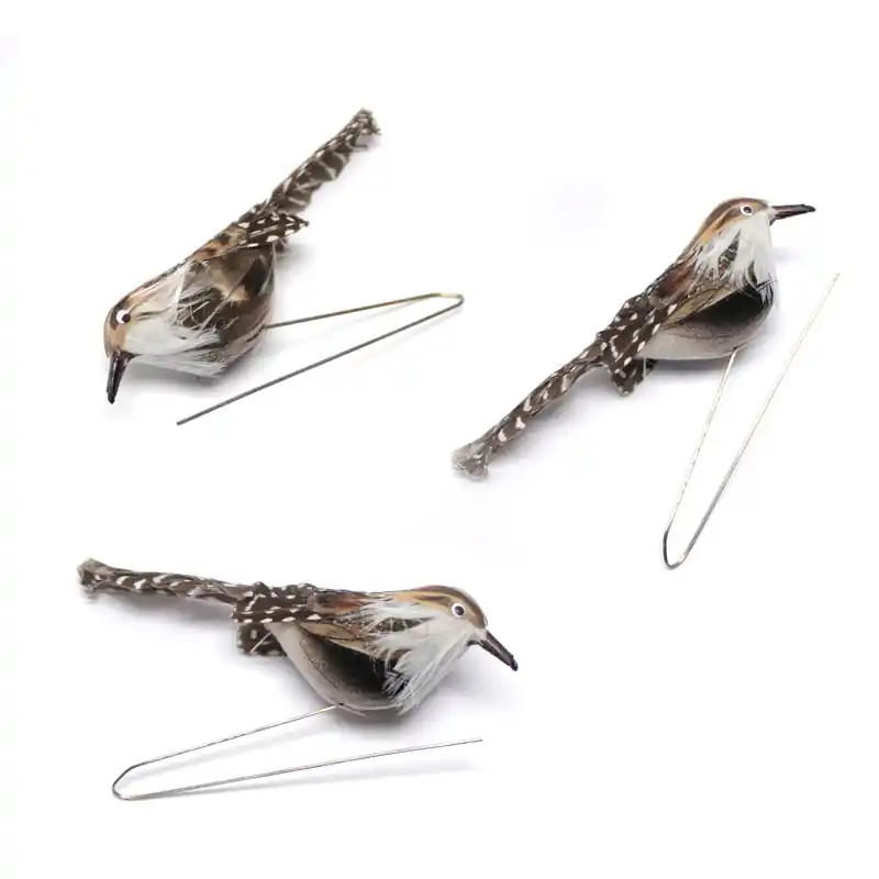 Deko-Vögel, 3 x braun, ca. 11 × 6 cm Im Trend