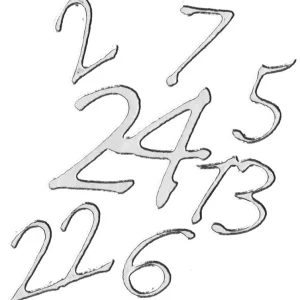 Begrenztes Angebot Sticker Adventskalenderzahlen 1-24, silber