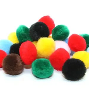 Weltweiter Versand Pompons, Ø 20 mm, 50 Stück, bunt gemischt
