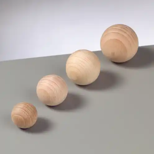 Ab Werk Holzkugel, roh, ungebohrt, 5 Stück, Ø 30 mm