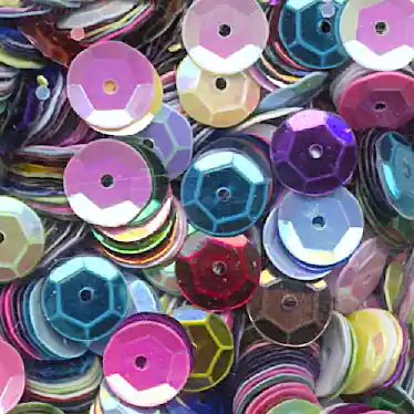 Wochenendangebot Pailletten, rund, gewölbt, 6 mm, 15g, ca.1400 St, bunt sort.