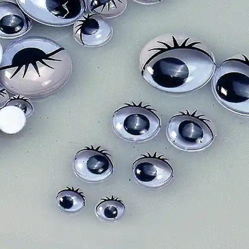 Weltweiter Versand Wackelaugen zum Kleben, mit Lid, 19 mm Ø, 100 Stück