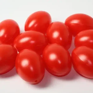 Weltweiter Versand Kunststoff-Eier / Plastikei, 6 cm, 100 Stück, rot