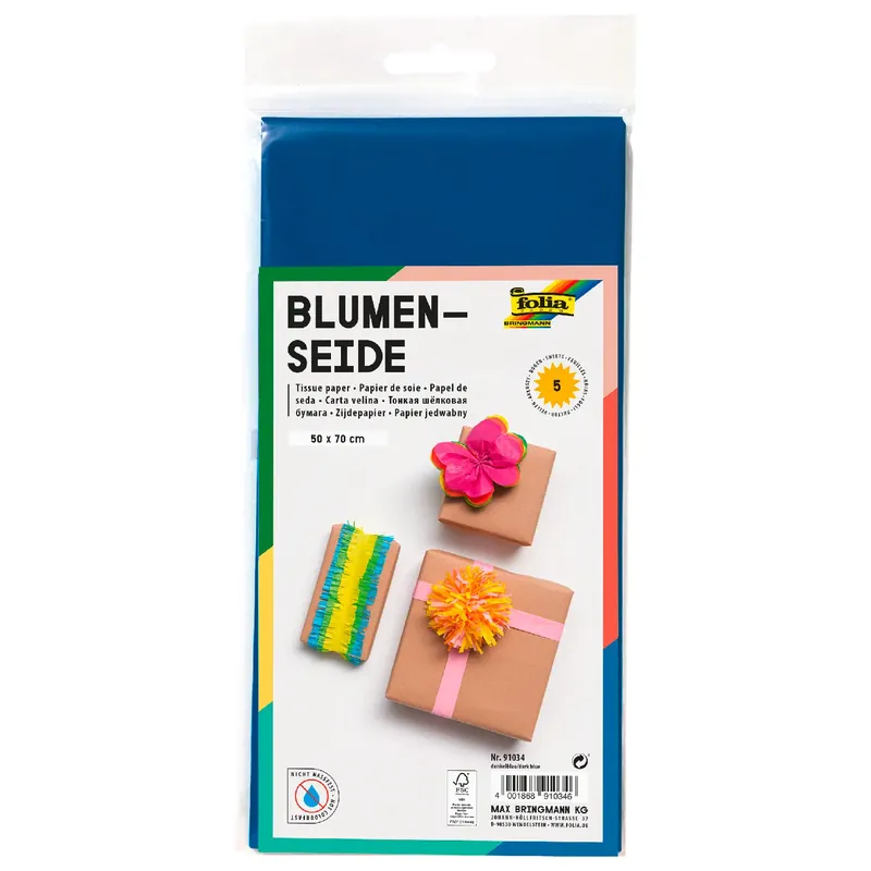 Angebot Blumenseide, 5 Bogen, 50 x 70 cm, dunkelblau
