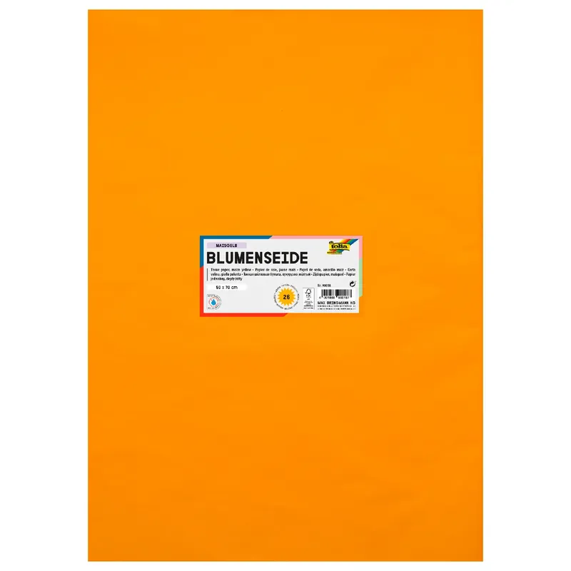 Ausverkauf Blumenseide, 26 Bogen, 50 x 70 cm, maisgelb