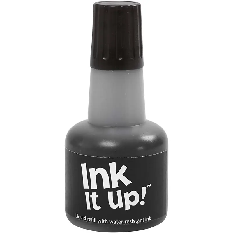 Zertifiziert Stempelfarbe, schwarz 40ml, Ink it up!