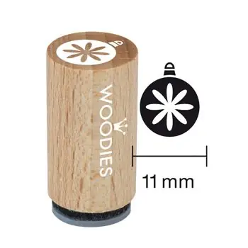 Woodies Mini Holzstempel, Ø 15 mm, Weihnachtskugel Garantierte Lieferung
