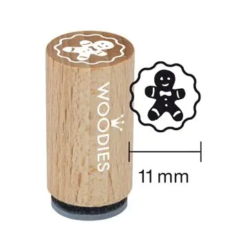 Woodies Mini Holzstempel, Ø 15 mm, Lebkuchemann Bestpreis