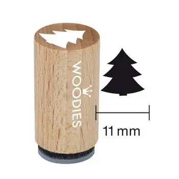 Zertifiziert Woodies Mini Holzstempel, Ø 15 mm, Tannenbaum