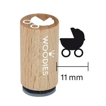 Woodies Mini Holzstempel, Ø 15 mm, Kinderwagen Direktkauf