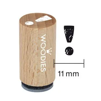 Woodies Mini Holzstempel, Ø 15 mm, ! Ausrufezeichen Neue Kollektion