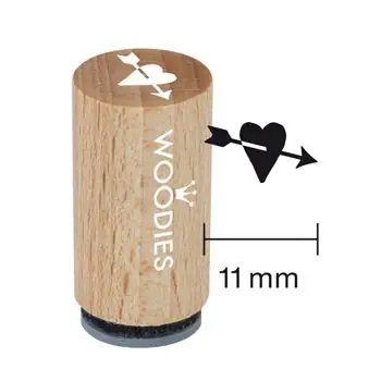 Woodies Mini Holzstempel, Ø 15 mm, Herz mit Pfeil Kostenloser Rückversand