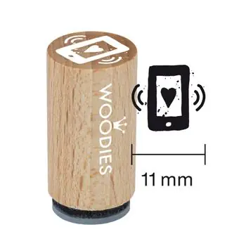 Angebot Woodies Mini Holzstempel, Ø 15 mm, Handy