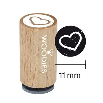 Woodies Mini Holzstempel, Ø 15 mm, Herz Solange Der Vorrat Reicht
