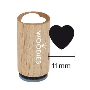 Bestseller Woodies Mini Holzstempel, Ø 15 mm, Herz