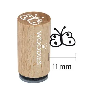 Woodies Mini Holzstempel, Ø 15 mm, Schmetterling Sichere Zahlung