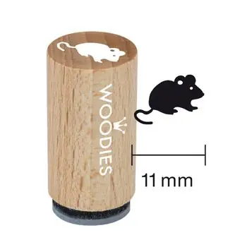 Wochenendangebot Woodies Mini Holzstempel, Ø 15 mm, Maus