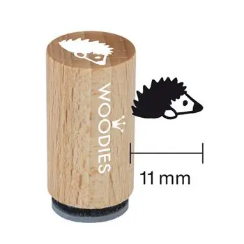Woodies Mini Holzstempel, Ø 15 mm, Igel Weltweiter Versand