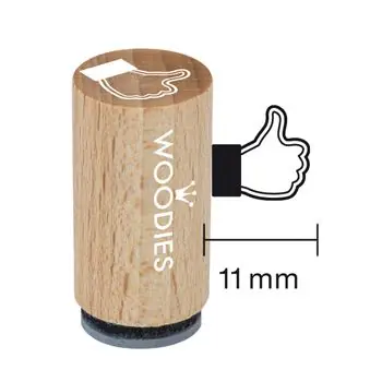 Woodies Mini Holzstempel, Ø 15 mm, Facebook-Daumen Knallerangebot