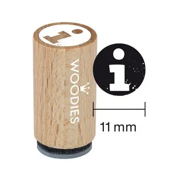 Woodies Mini Holzstempel, Ø 15 mm, i Info Preisknaller
