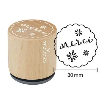Woodies Holzstempel, Ø 30 mm, Merci Preisknaller
