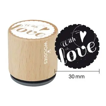 Woodies Holzstempel, Ø 30 mm, With love 1 Neue Ware