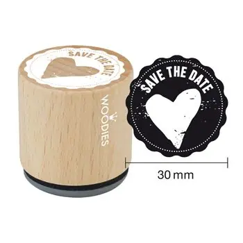 Woodies Holzstempel, Ø 30 mm, Save the Date 2 Abverkauf