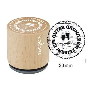 Woodies Holzstempel, Ø 30 mm, Ein guter Grund zum Feiern 1 Heute Kaufen
