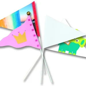 Weltweiter Versand Papierfähnchen Wimpel, unbedruckt, 27 cm, 20 Stück