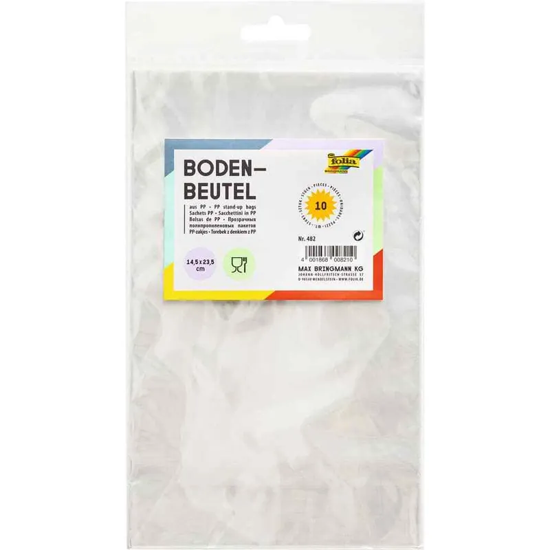 Weltweiter Versand Bodenbeutel transparent, 145 x 235 mm, 10 Beutel