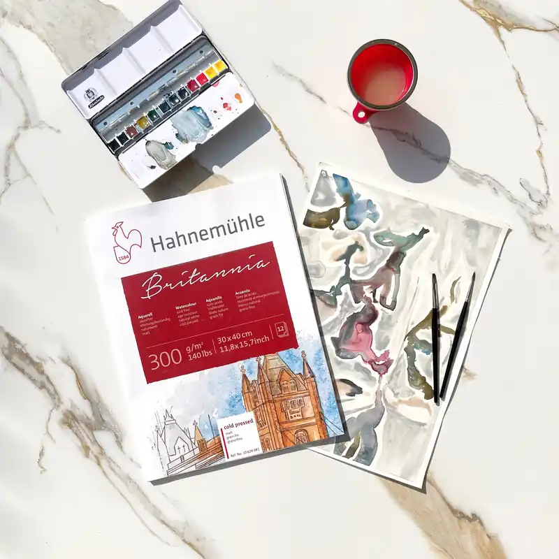 Hahnemühle BRITANNIA Aquarell 10 Einzelblatt, 300g, 50 x 65 cm matt Sonderangebot