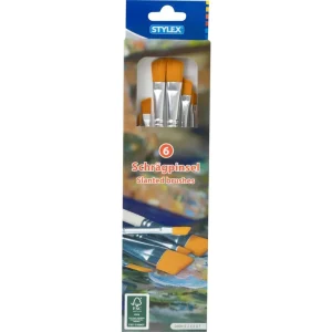 Garantierte Lieferung Synthetikpinsel Set, Schrägpinsel. 6er Set
