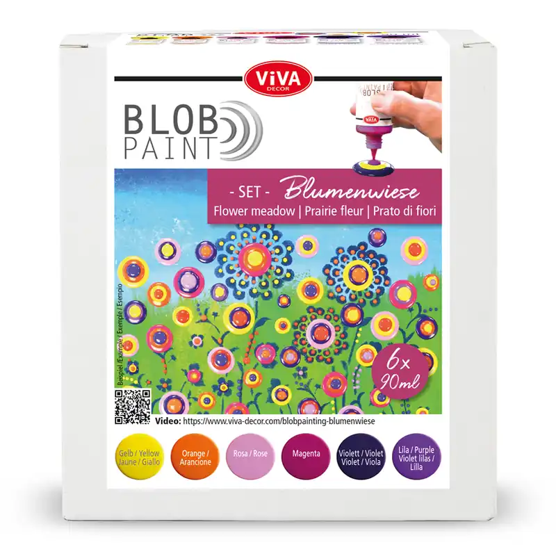 Weltweiter Versand Blob Paint FarbSet Blumenwiese, 6 tlg. 6 x 90 ml